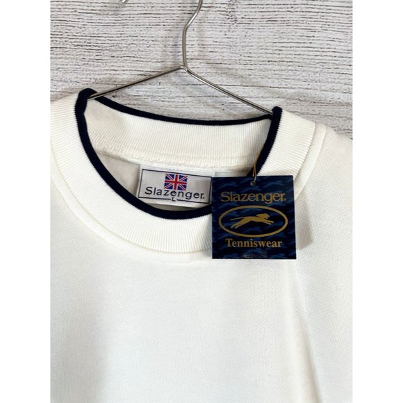 Slazenger - Men's White/Blue Logo Tennis Sweater Size L- *New with Tags* - Picture 6 of 6